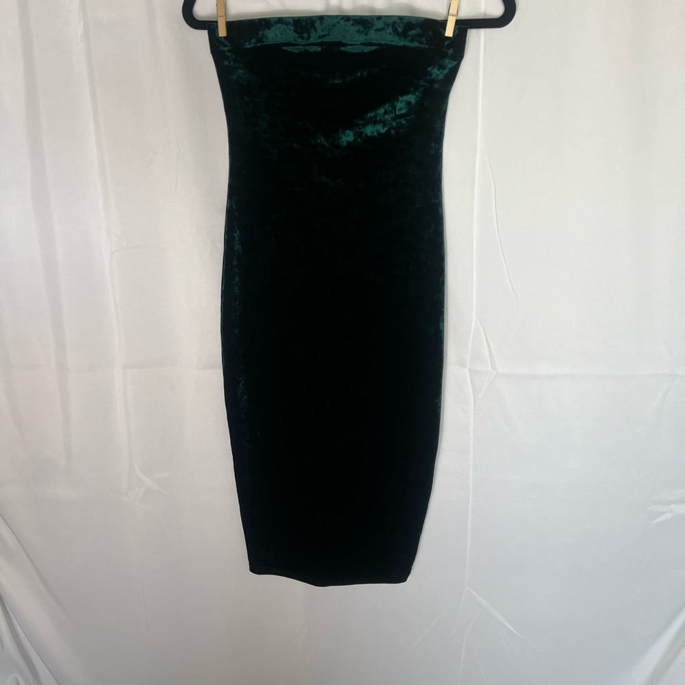 Mind Code Deep Green Velvet Dress